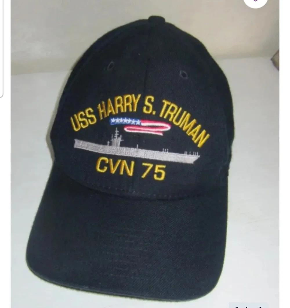 The Corps USS Harry S. Truman CVN 75 Logo Blue Baseball Cap Hat One Size